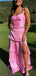 Popular Pink A-line Spaghetti Straps Long Formal Dress to Impress,MB11108