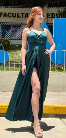 Sexy Green Mermaid Spaghetti Straps Long Formal Dress to Impress,MB11090