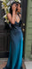 Popular Blue Spaghetti Straps Mermaid Long Formal Dress to Impress,MB11117
