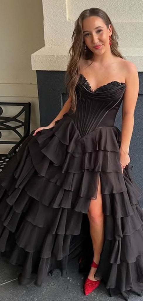 Elegant Black A-line Sweatheart Long Formal Dress to Impress,MB11101