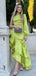 Elegant Green A-line One-sleeve Long Formal Dress to Impress,MB11107
