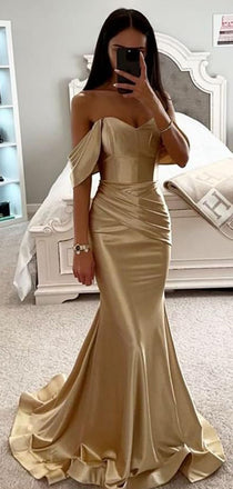 Elegant Champagne Mermaid Sweetheart Long Formal Dress to Impress,MB11106