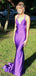 Elegant Purple Spaghetti Straps V-neck Long Formal Dress to Impress,MB11121