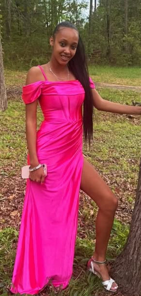 Popular Pink Spaghetti Straps Mermaid Long Formal Dress to Impress,MB11118