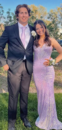 Sexy Purple Mermaid Spaghetti Straps Long Formal Dress to Impress,MB11079