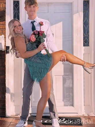 Cute Green Sweetheart Short Party Dress Short Homecoming Dress, HD486