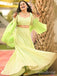 Elegant Green Lone Sleeve Long Formal Dress to Impress,MB11112