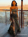 Sparkly Green Straight Across Mermaid Long Formal Dress to Impress,MB11144