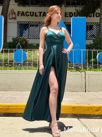 Sexy Green Mermaid Spaghetti Straps Long Formal Dress to Impress,MB11090