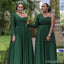 Elegant Green One Sleeve Mermaid Bridesmaid Dresses for Wedding Party,BD267