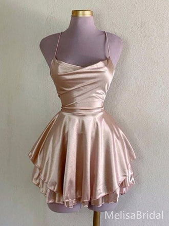 Sexy Pink Spaghetti Straps Short Party Dress Short Homecoming Dress, HD489