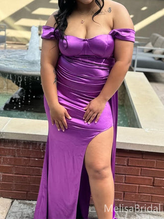 Elegant Purple Off-shoulder Long Formal Dress to Impress,MB11166