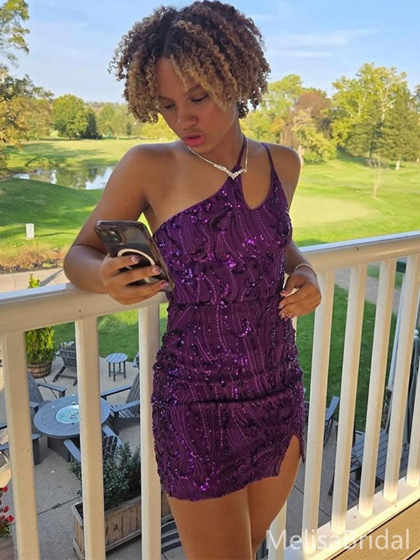 Sexy Purple Tight Short Party Dress Short Homecoming Dress, HD552