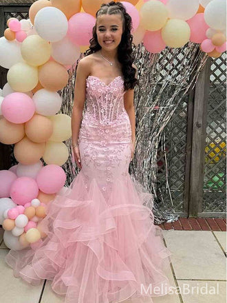 Sexy Pink Sweetheart Mermaid Long Formal Dress to Impress,MB11040