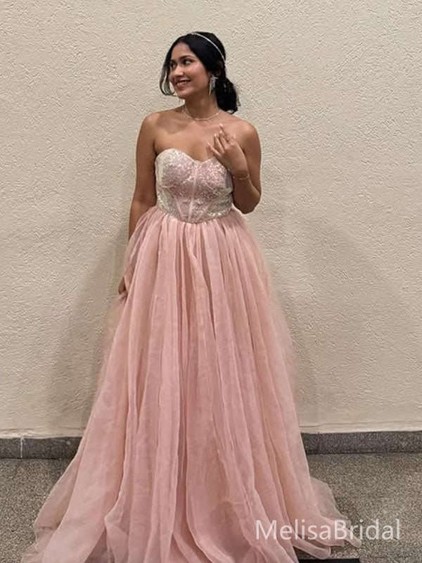 Elegant Pink A-line Sweetheart Long Formal Dress to Impress,MB11105