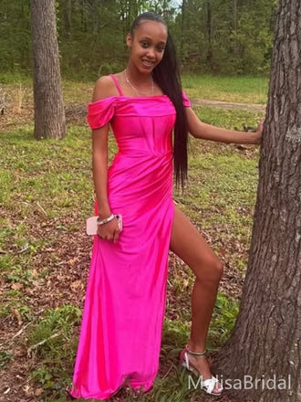 Popular Pink Spaghetti Straps Mermaid Long Formal Dress to Impress,MB11118