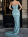 Sexy Blue Spaghetti Strap Sweetheart Mermdaid Long Prom Gown  ,MB10993