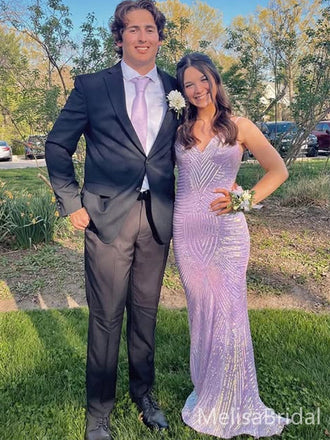 Sexy Purple Mermaid Spaghetti Straps Long Formal Dress to Impress,MB11079