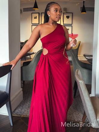 Elegant Red A-line Long Formal Dress to Impress,MB11045