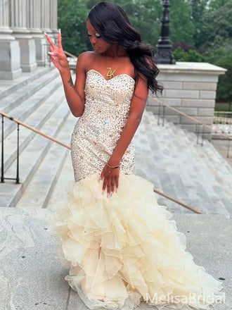 Elegant Ivory Mermaid Sweetheart Long Formal Dress to Impress,MB11146