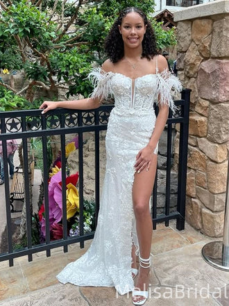 Sexy White Spaghetti Straps Mermaid Long Formal Dress to Impress,MB11192