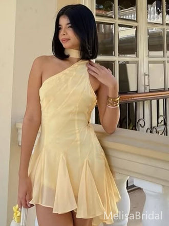 Elegant Yellow A-line Short Party Dress Short Homecoming Dress, HD496